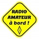 Fluo sticker "radio amateur à bord !" Passion Radio Stickers AUTOCOLLANT-HAM2-919