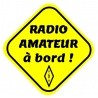 Fluo sticker "radio amateur à bord !" Passion Radio Stickers AUTOCOLLANT-HAM2-919