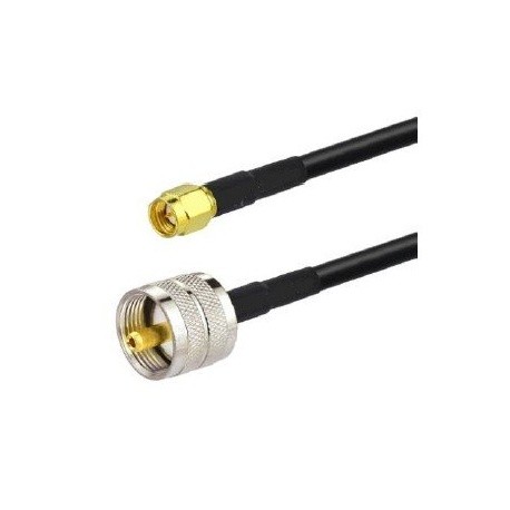 Coaxial cable 1, 2, 5 or 10m SMA-Male UHF-Male (KSR195) Passion Radio UHF (PL) CABLE-COAXIAL-SMA-M-UHF-1M-305