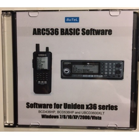 ARC536 CD software for UNIDEN UBCD3600XLT SDS100E and SDS200E