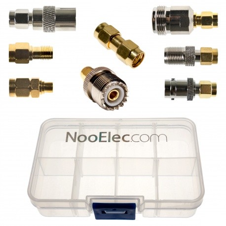 Set of 8 RF adapters for SDR with SMA input with NOOELEC carrying case