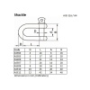 Straight shackle for 5 to 10 mm shrouds