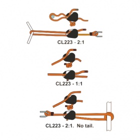 Loop tensioner black cleat for 3 to 6 mm rope