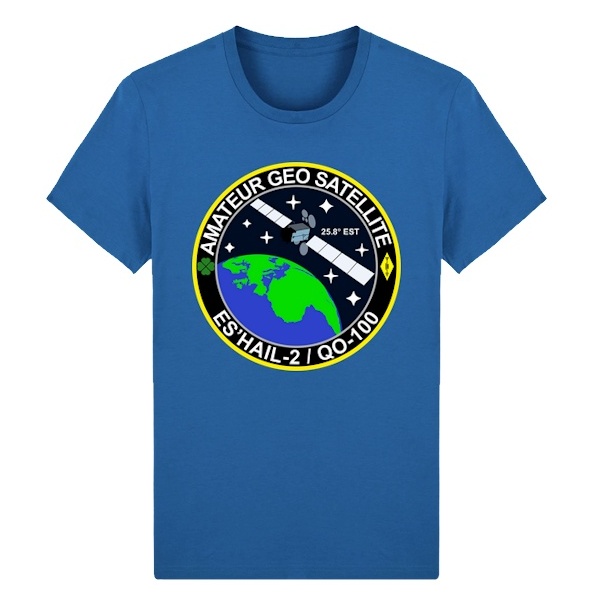 QO-100 royal blue organic cotton t-shirt size M to 3XL