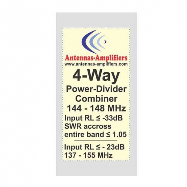 144-148 MHz 4 ports Power Divider Splitter Combiner 1/4 wave (AA)