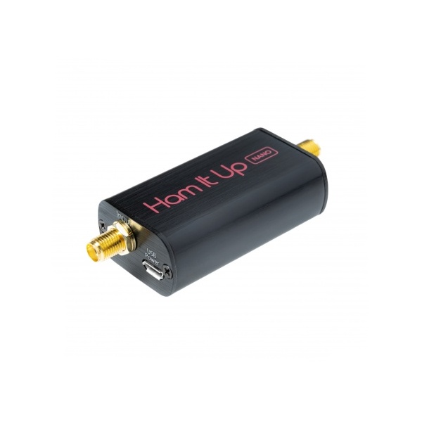 Upconverter tiny HF Ham It Up Nano with black case, TCXO, Bias-Tee power supply support