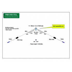 PST-34816FPC Multiband wire dipole 30-40-80 band and loaded for the 160m ProSisTel