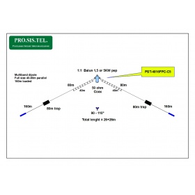 PST-4816FPC Multiband wire dipole 40m 80m 160m ProSisTel