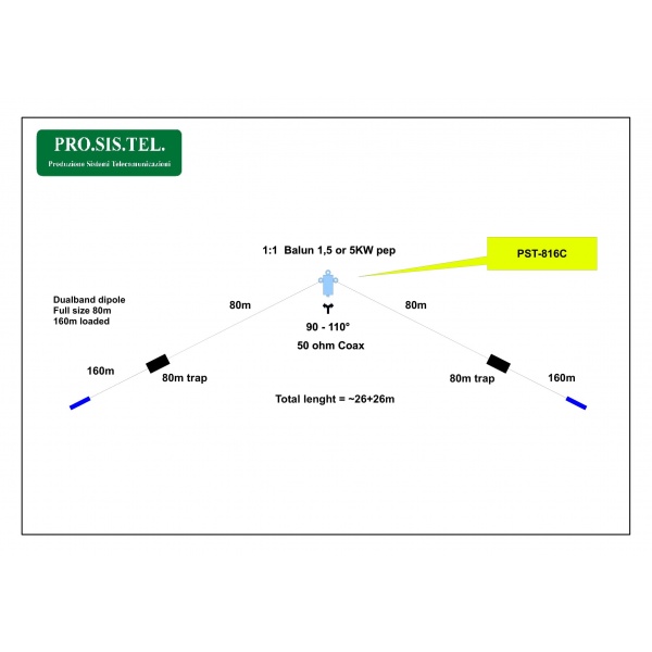 PST-816C Multiband wire dipole
