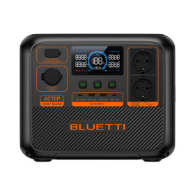 BLUETTI AC70P portable battery station 768Wh LiFePO4 1000W for van