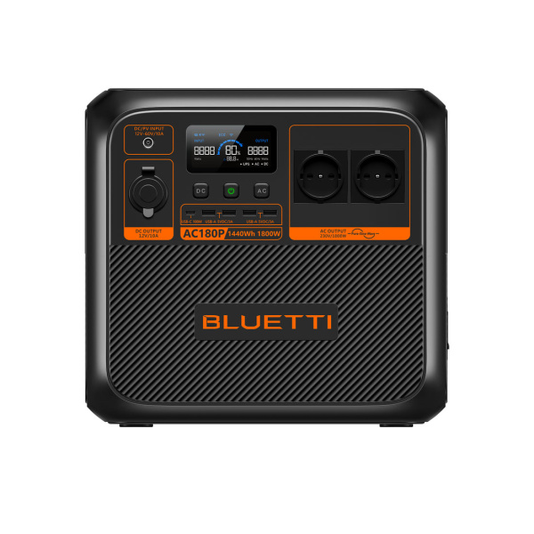 BLUETTI AC180P 1152Wh LiFePO4 1800W battery for van and emergency use