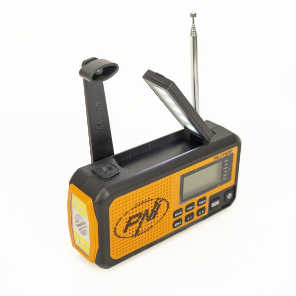 PNI DYN300 Radio Portable FM/AM/SW Dynamo Solaire Powerbank 4000mAh SOS IPX3 Orange